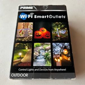Prime Outdoor Smart Outlet 2X Wifi Remote Control Works w/Google Home & Alexa